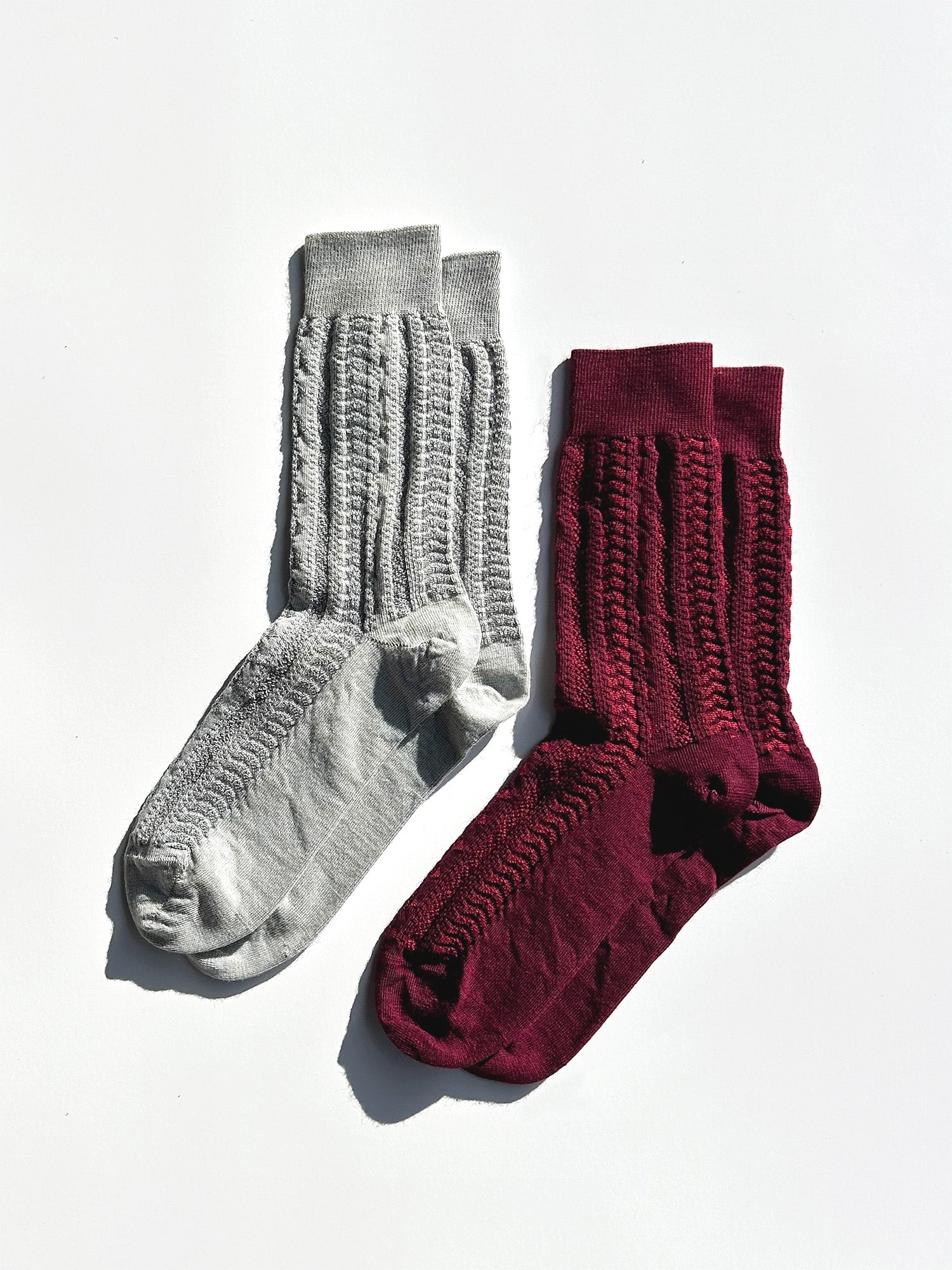 Wool Cable Knit Socks (2 Colours)