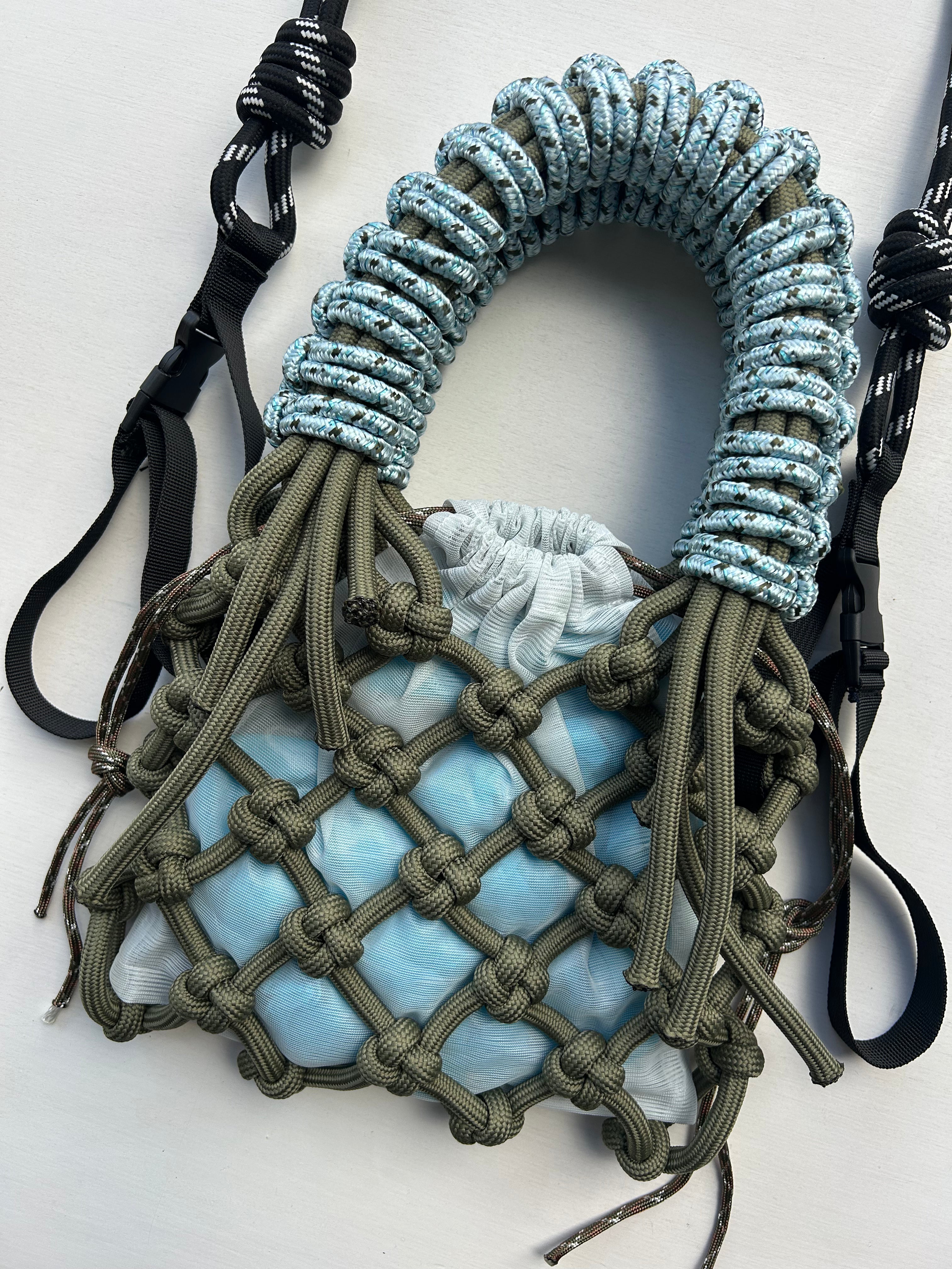 Sunshine Bag - Light Blue & Moss