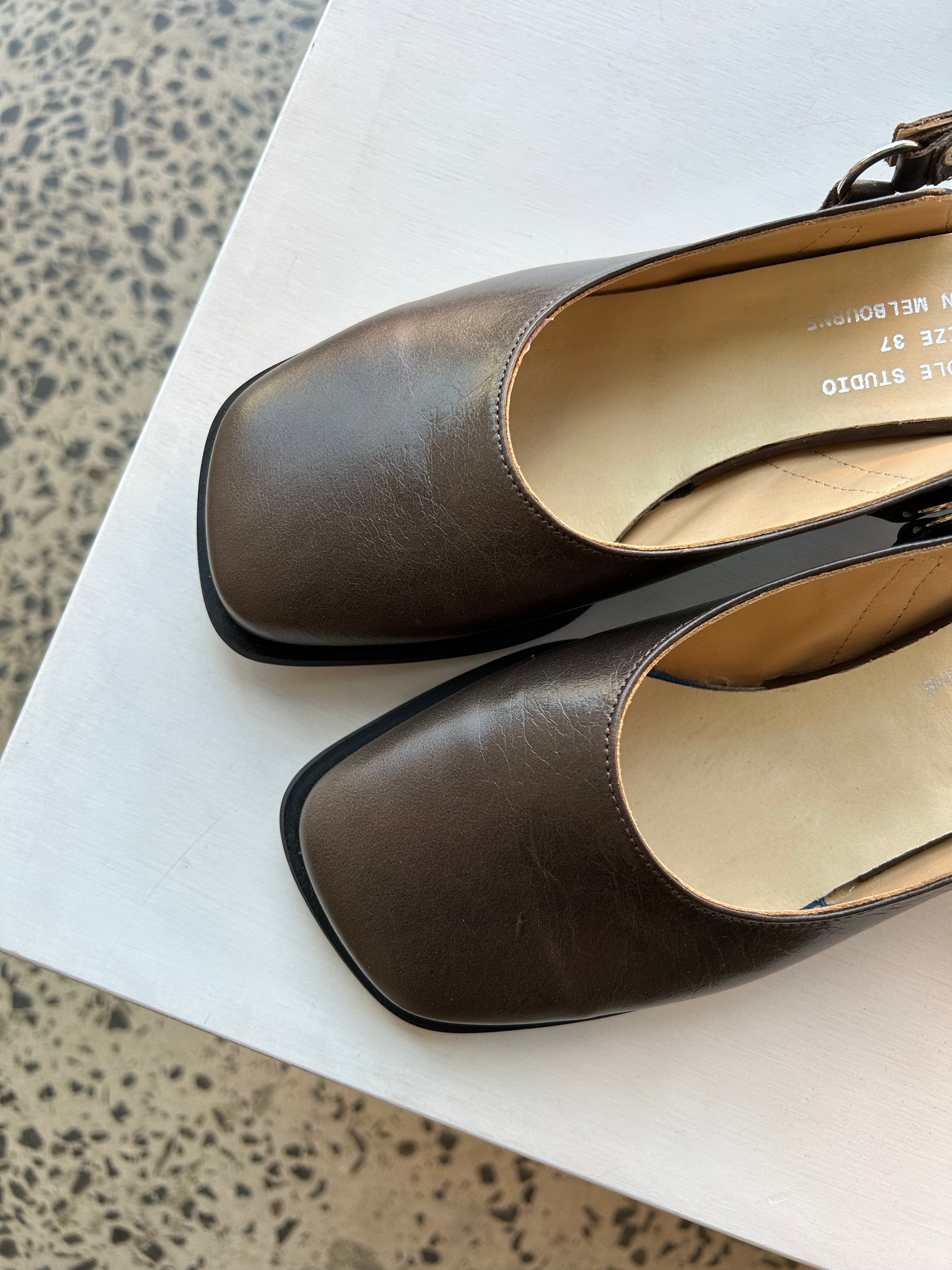 Sling Back Mule Coffee