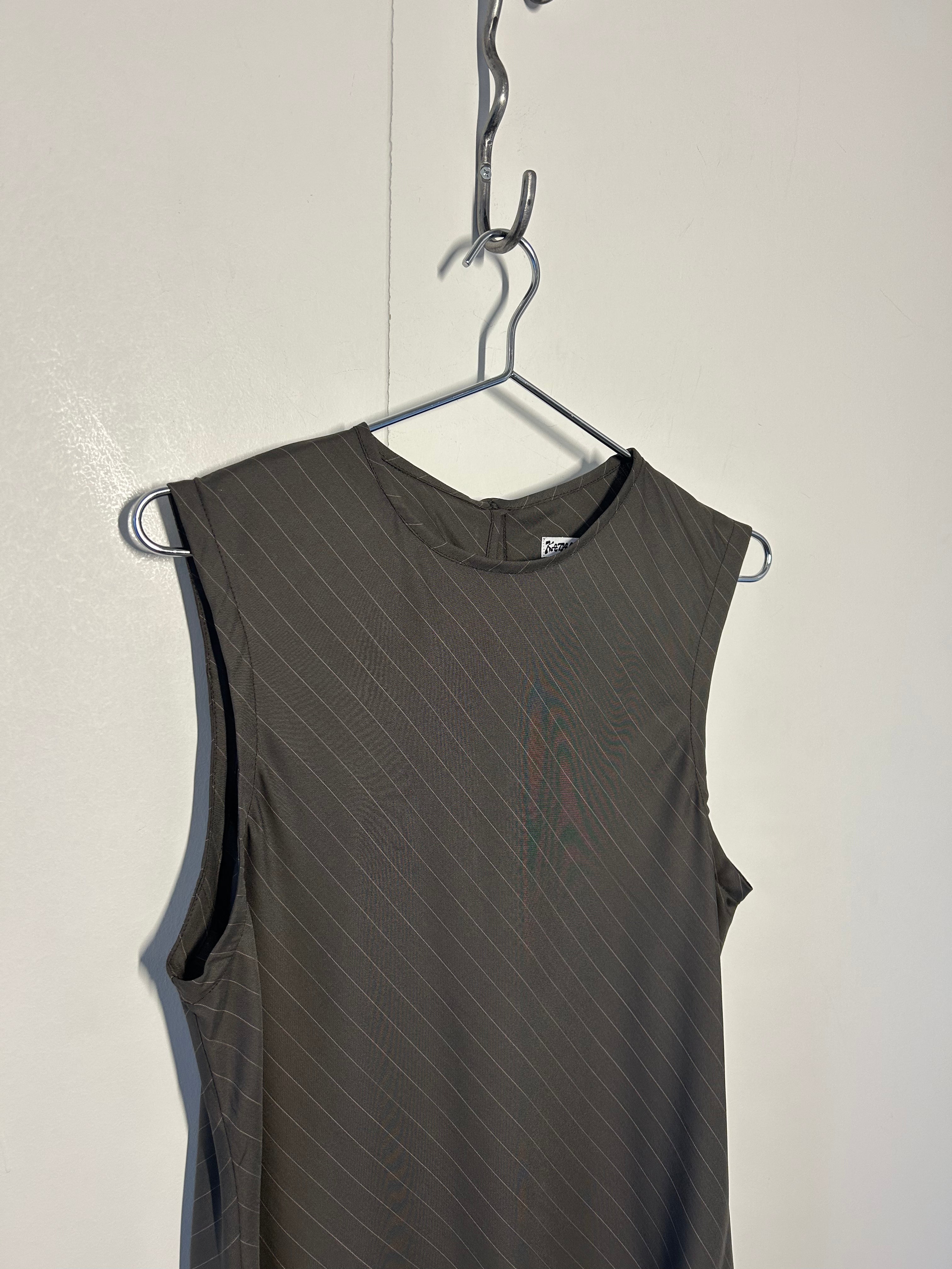 Mini Bias Dress w/Ties - Milk Chocolate Pinstripe