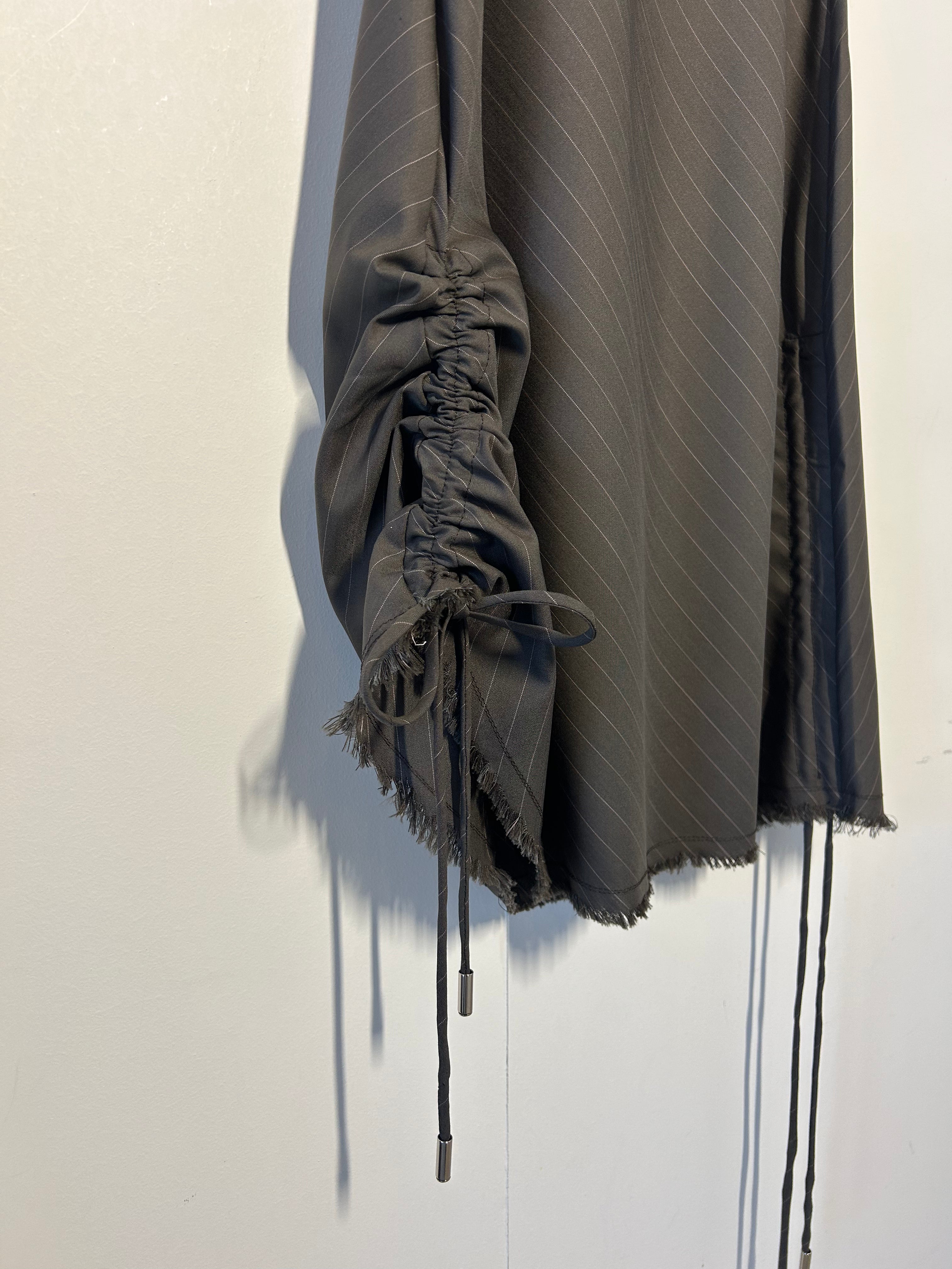 Mini Bias Dress w/Ties - Milk Chocolate Pinstripe