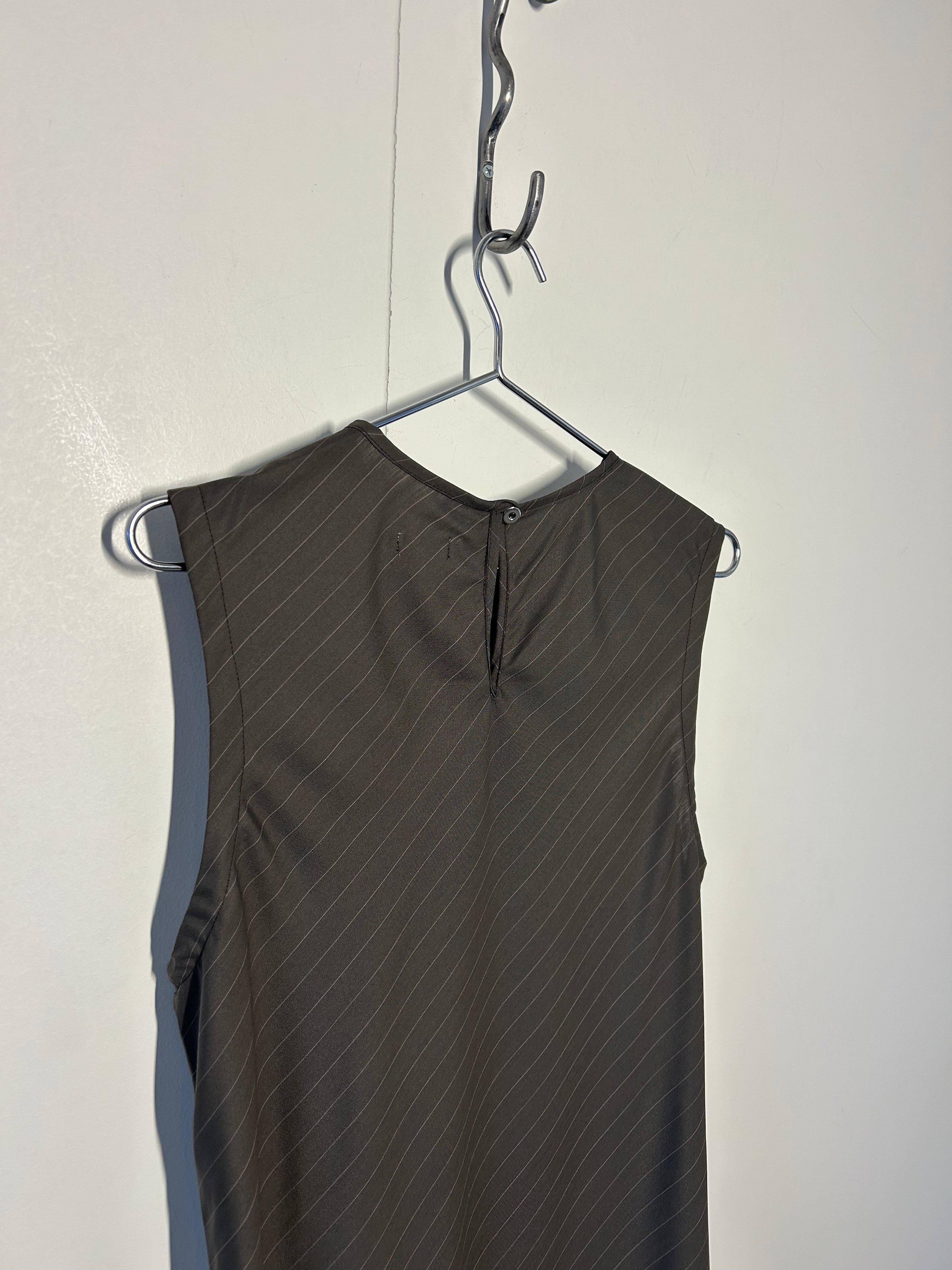 Mini Bias Dress w/Ties - Milk Chocolate Pinstripe