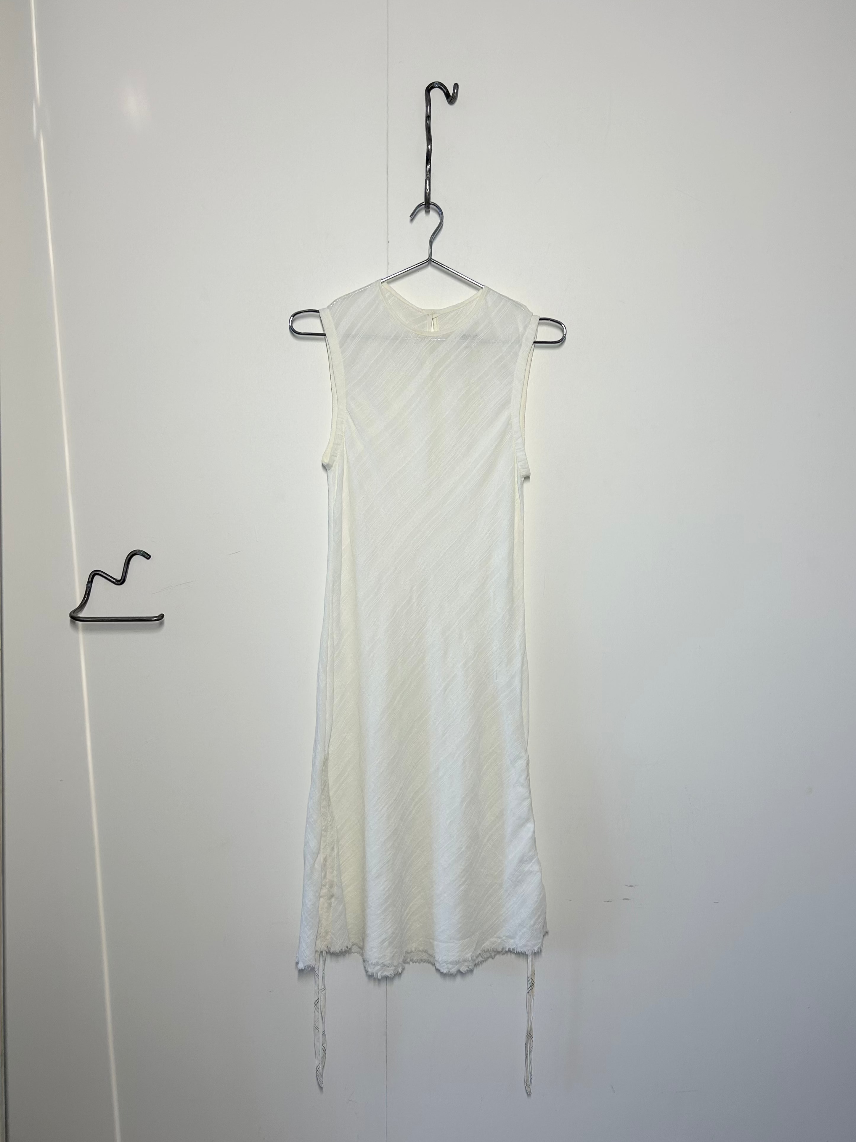 Mini Bias Dress w/Ties - Cream Gauze Jacquard