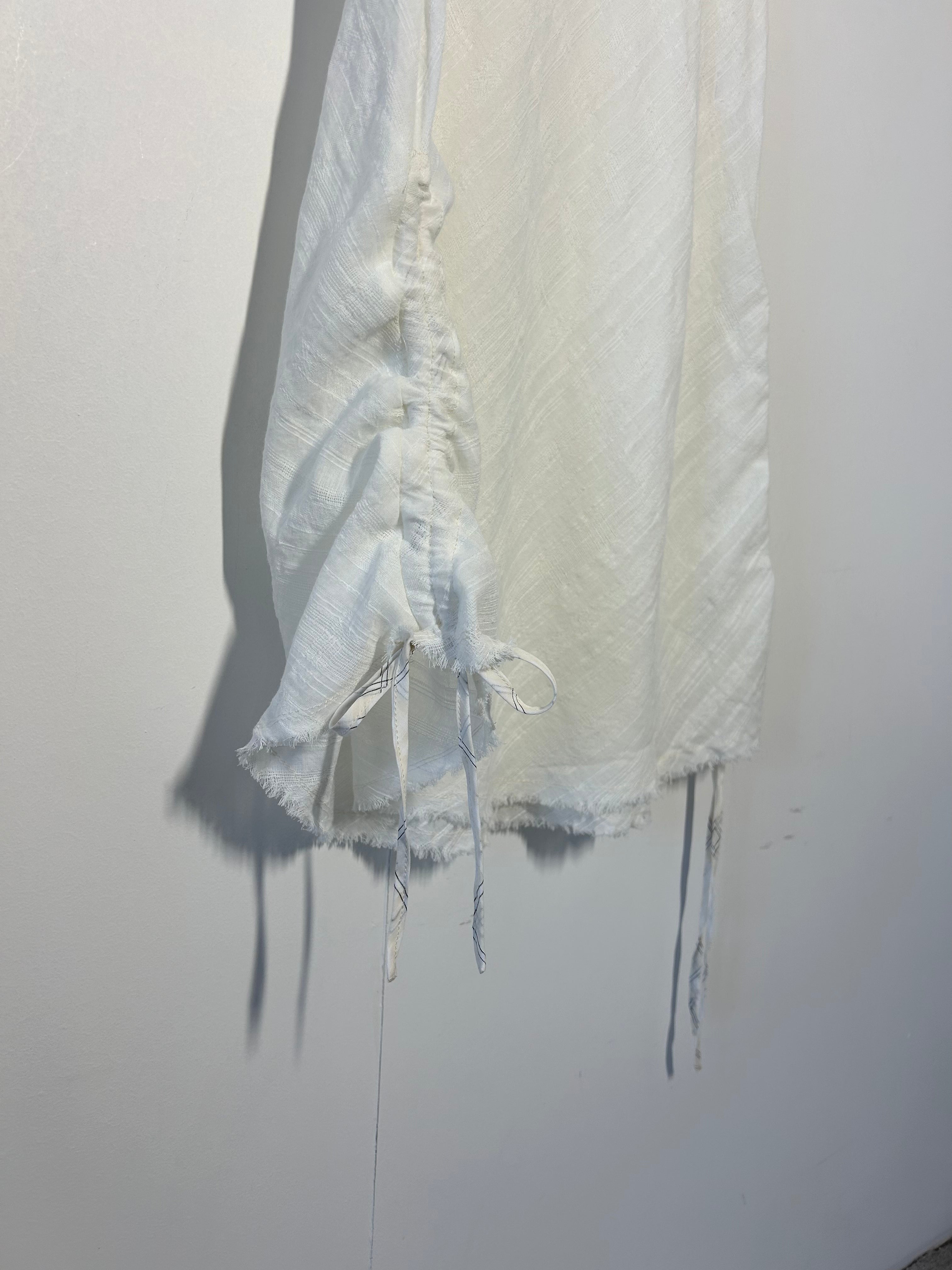 Mini Bias Dress w/Ties - Cream Gauze Jacquard