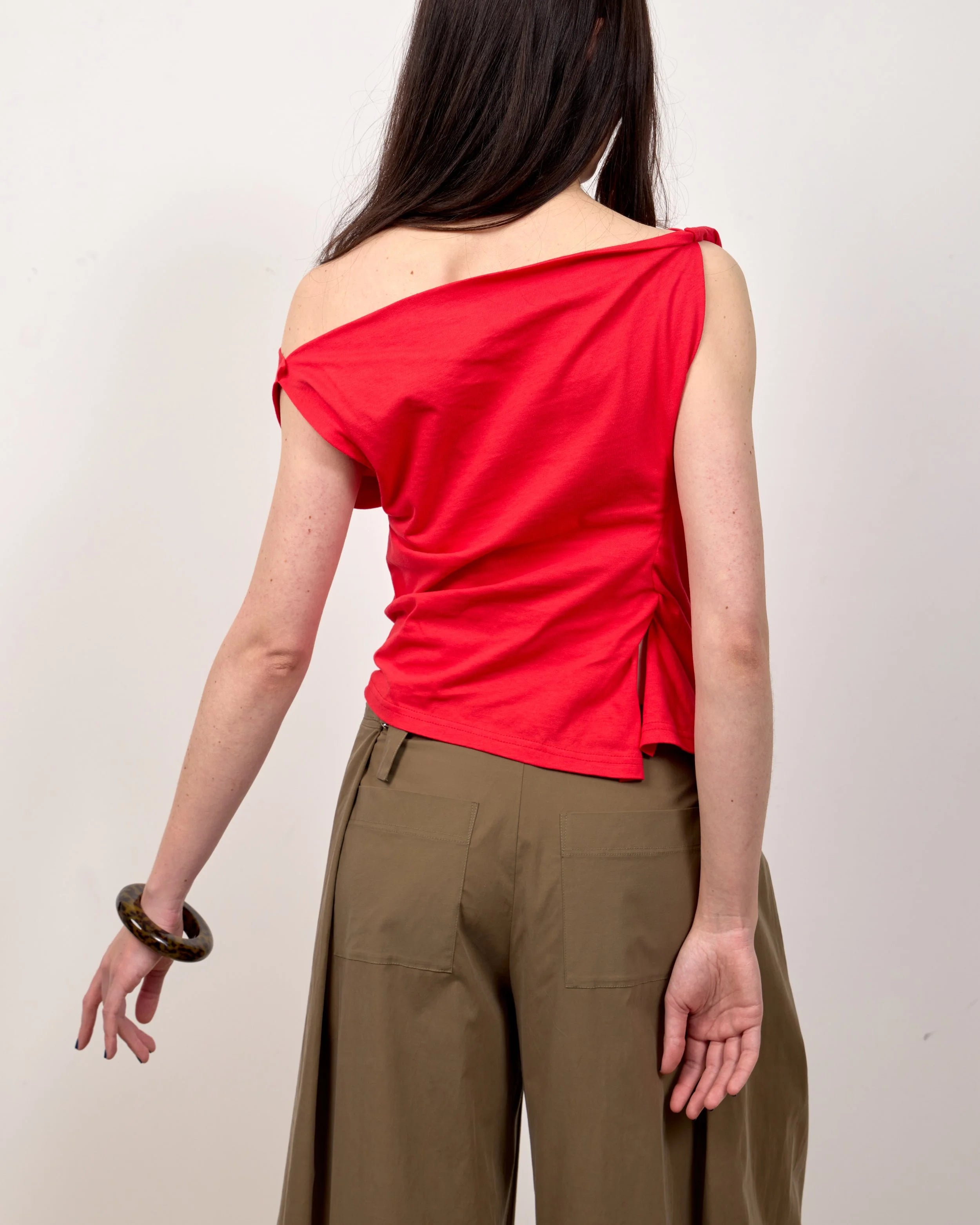 Twist Top - Tomato Cotton Jersey