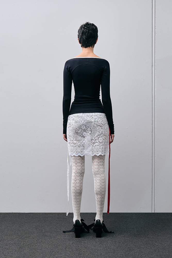 Long Sleeve Rococo Top Black