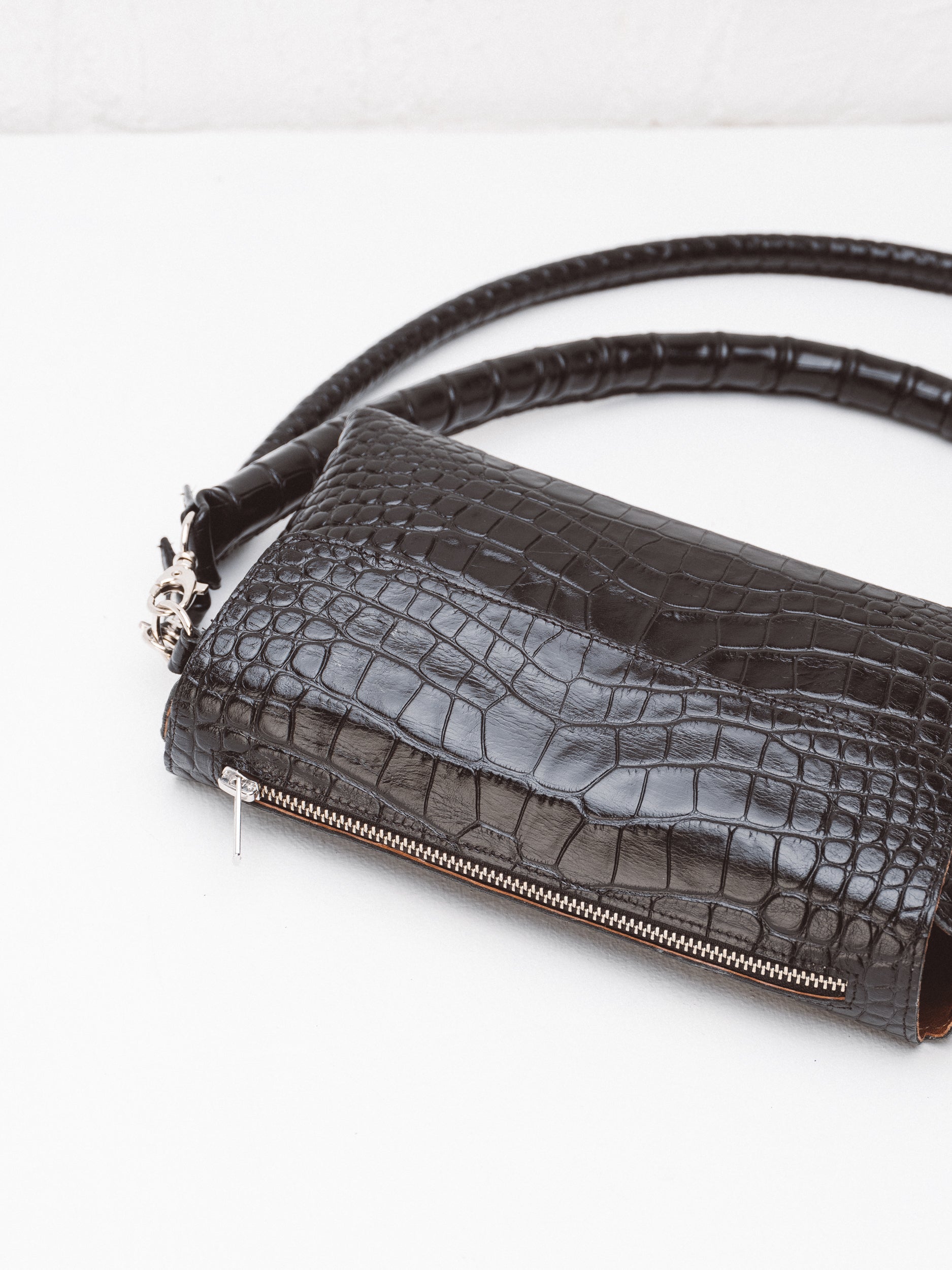 Double Bag Black Croc