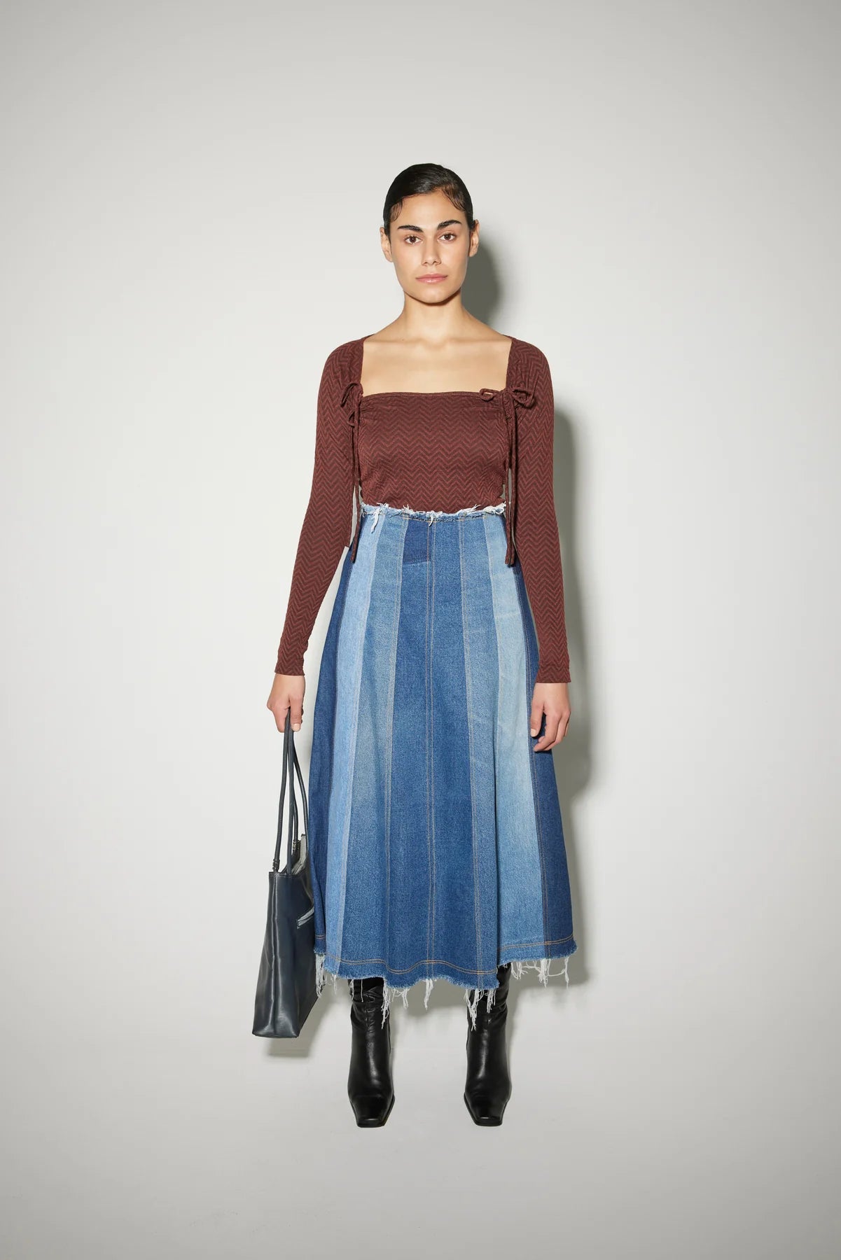 Long Sleeve Rococo Top Brown
