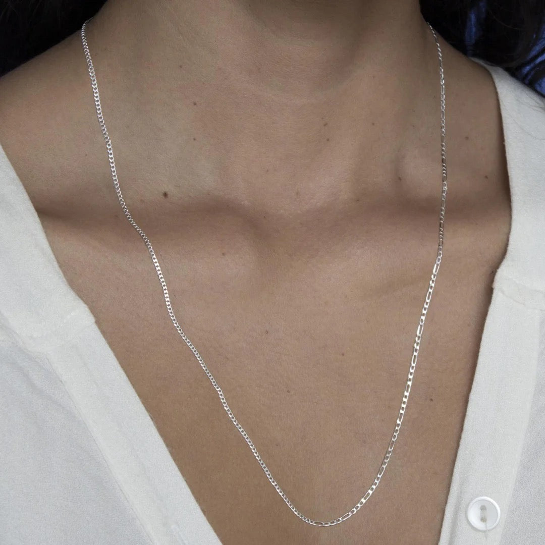 Newend Half and Half Silver Necklace
