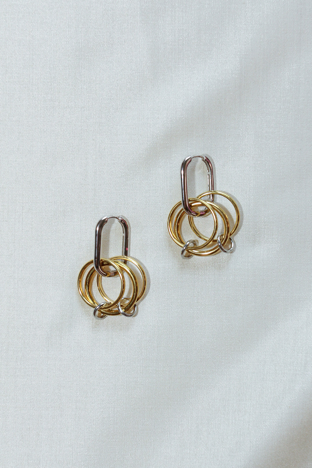 Trois Earrings - Silver and Gold