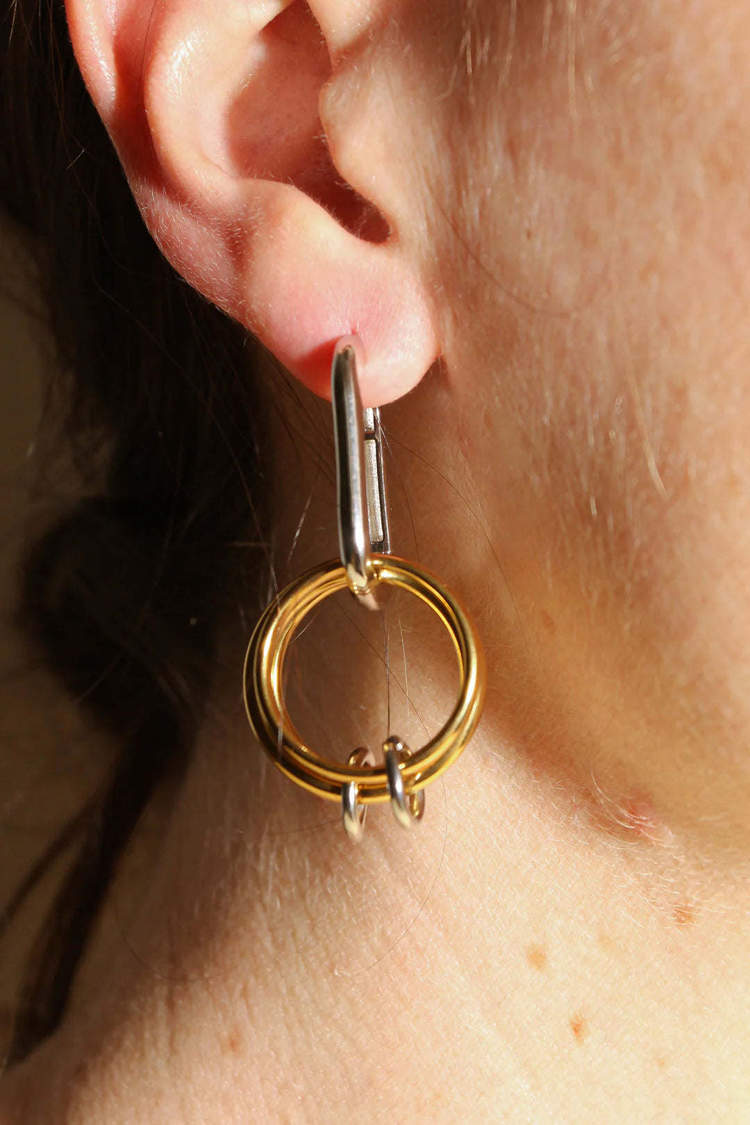 Trois Earrings - Silver and Gold