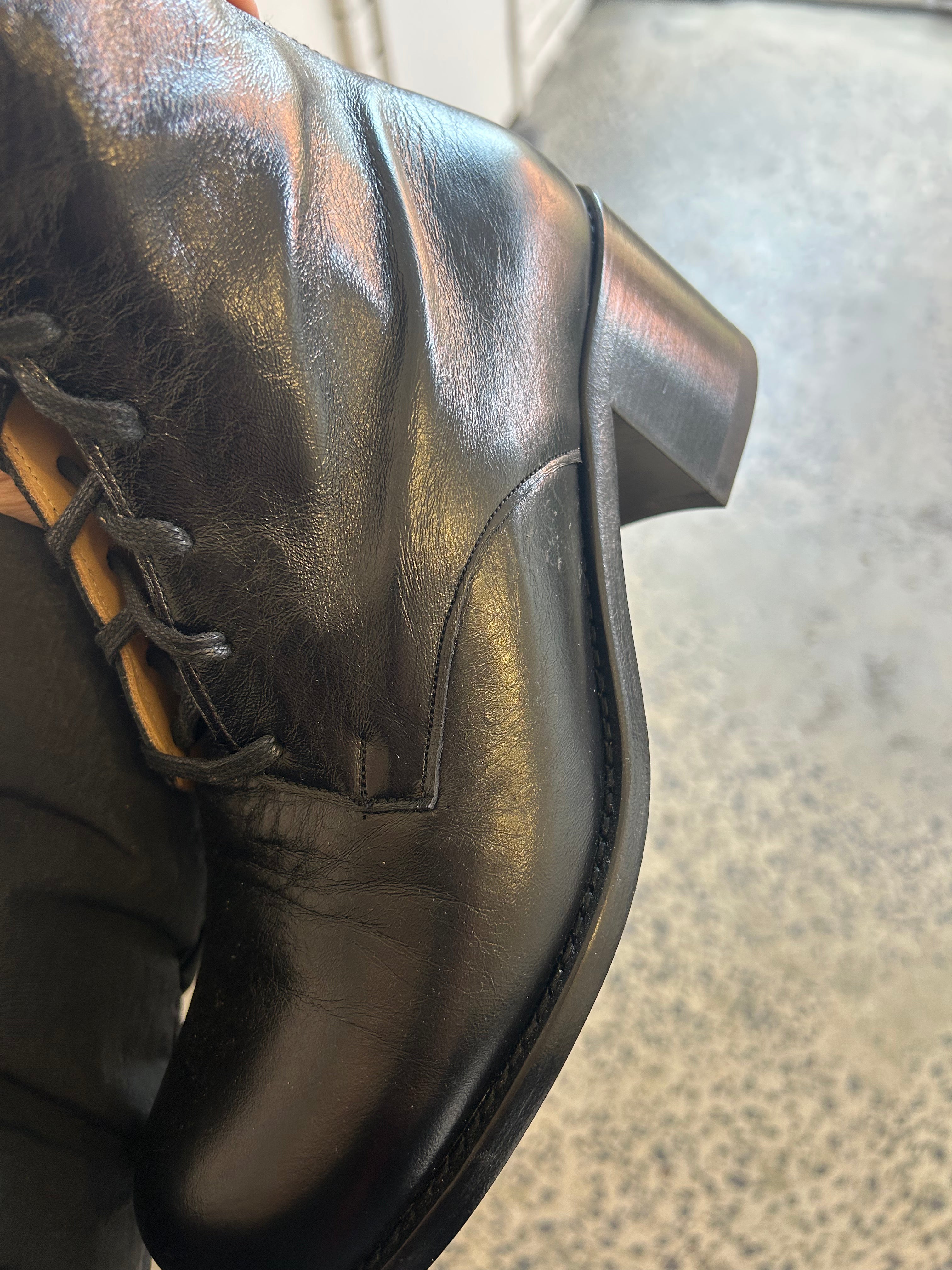 Tie Knee Boot High Black Shine / 39 - Second