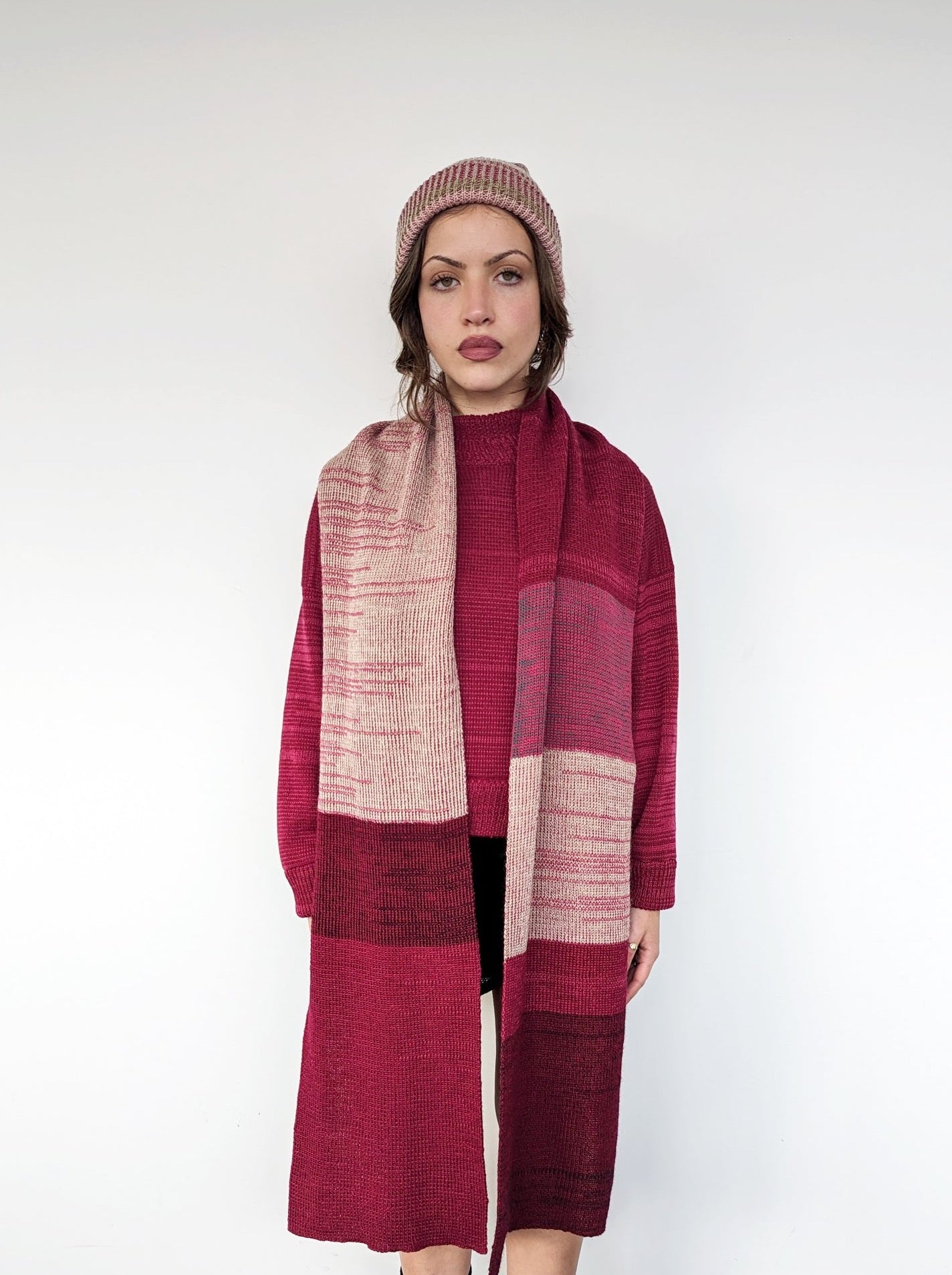 Classic Scarf Ruby Stripe